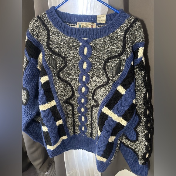 Vintage 1987 VOVO Abstract Art Chunky Sweater